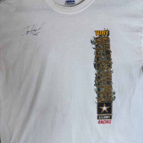 Vintage Y2K Tony Schumacher U.S Army Racing Signed Short Sleeve Graphic Shirt L - Picture 2 of 7